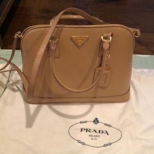 Prada beige patent purse